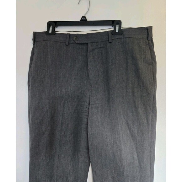 Brooks Brothers Pants 37x30 Madison 100% Wool Grey Flat Front Dress Business - Picture 2 of 9